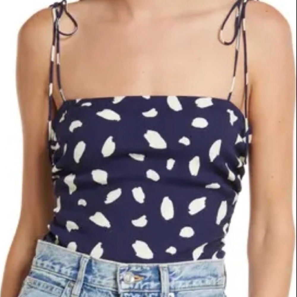 Reformation Lupe Printed Tie-Shoulder Cami